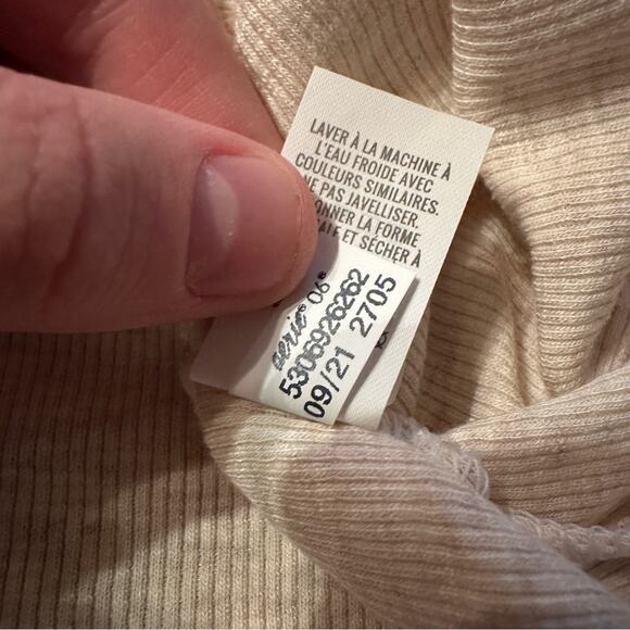 Aerie Cream Long Sleeve Ribbed Knit Crewneck Pullover Top Sz XXL NEW - Picture 7 of 10